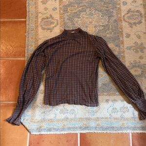 NATION Plaid Long Sleeve Top